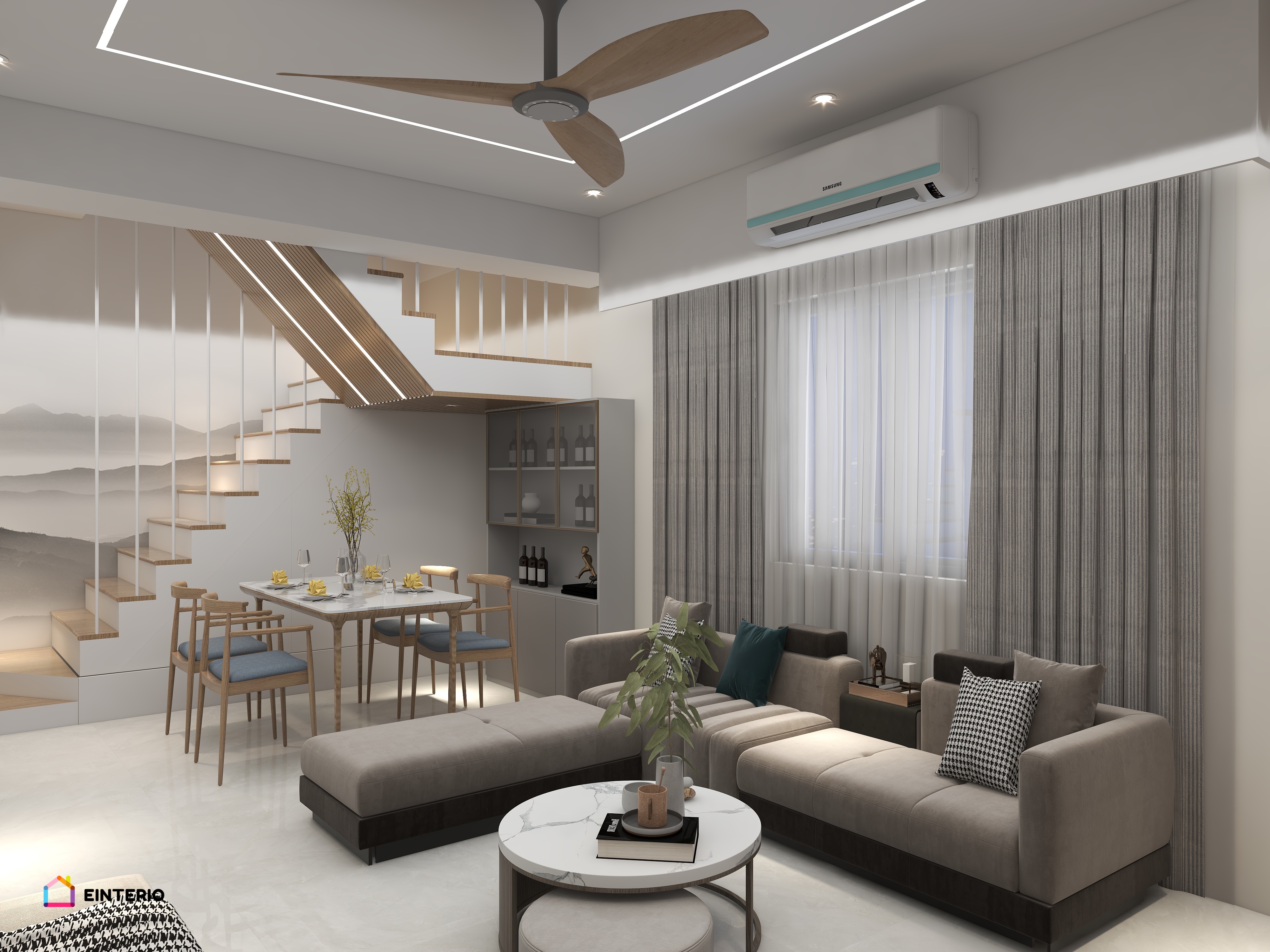 Indo-Western Elegance: Harmonious Design for Modern Living Walkthrough